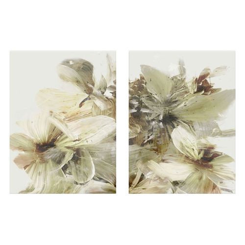 Verdant Blooms Canvas Wall Art Diptych
