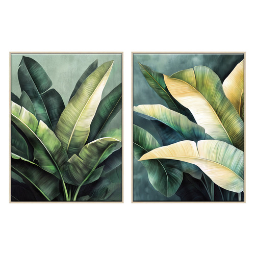 Vibrant Foliage Canvas Wall Art Diptych