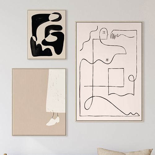 3 Piece Linear Whimsy Canvas Wall Art Set