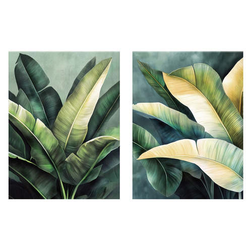 Vibrant Foliage Canvas Wall Art Diptych