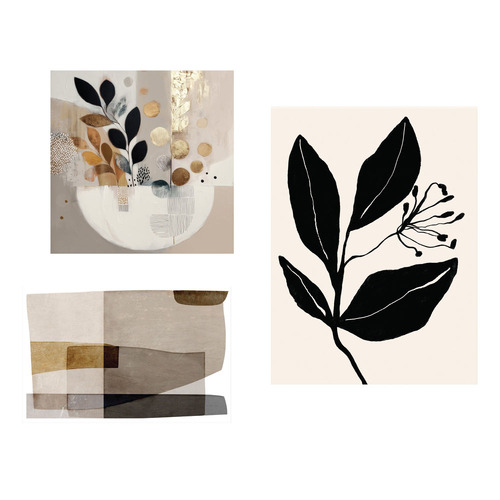 3 Piece Neutral Harmony Canvas Wall Art Set