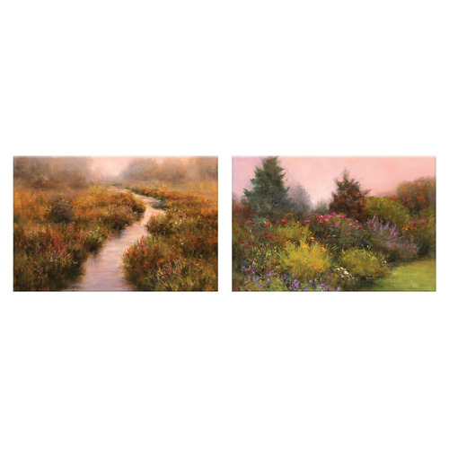 2 Piece Floral Haze Canvas Wall Art Set