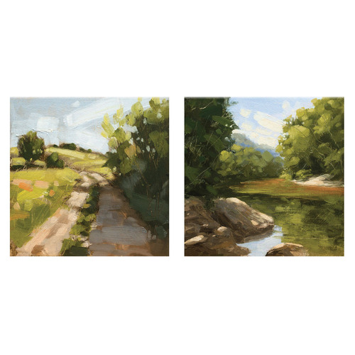 Summer Stroll Canvas Wall Art Diptych