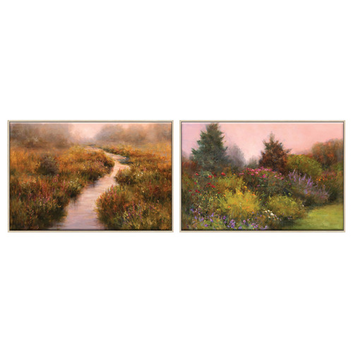 2 Piece Floral Haze Canvas Wall Art Set