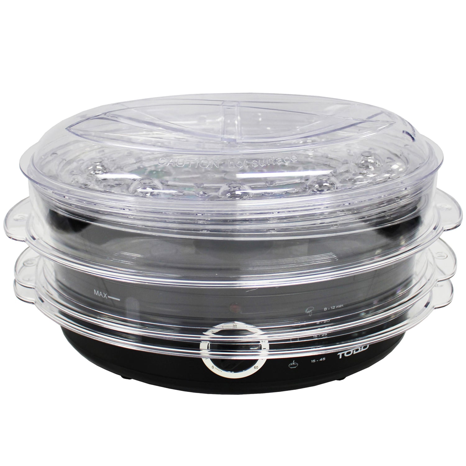 3 piece Tray Black 9L Electric Food Steamer