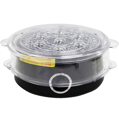 2 piece Tray Black 5L Electric Food Steamer