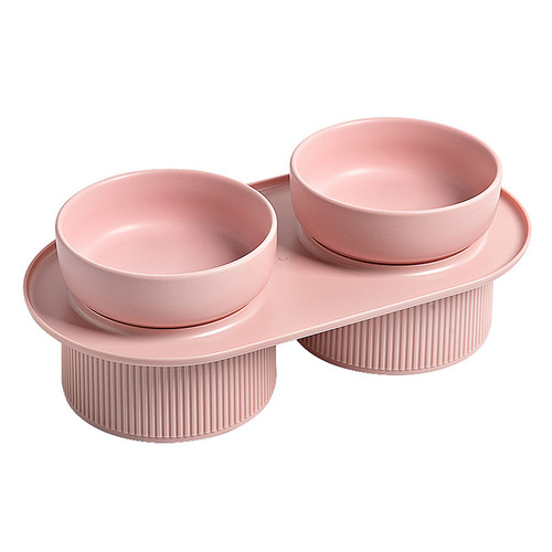 Ceramic Double Bowl Pet Feeder