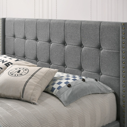 NordicHouse Light Grey Moon Gas Lift Bed Frame Temple & Webster