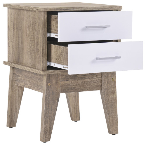 NordicHouse Oak Scandi Wooden Bedside table Temple & ster