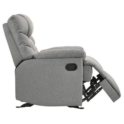 Light Grey Fabby Fabric Recliner Armchair