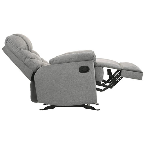 NordicHouse Light Grey Fabby Fabric Recliner Armchair | Temple & Webster