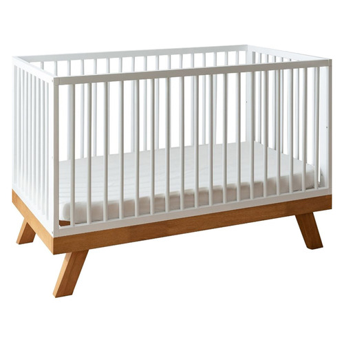 White Olivia 4-in-1 Convertible Rubberwood Cot