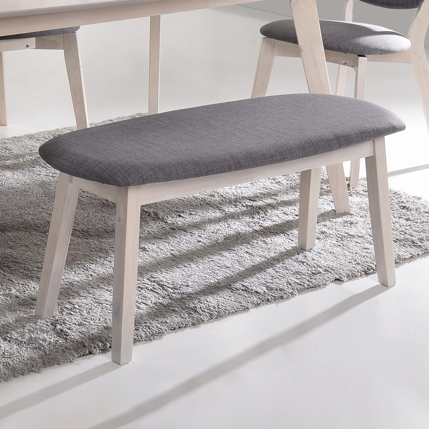 white dining benches