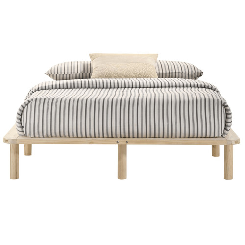 NordicHouse Natural Cali Wooden Bed Base Temple & ster