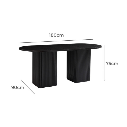 Chandni Ribbed 180cm Dining Table