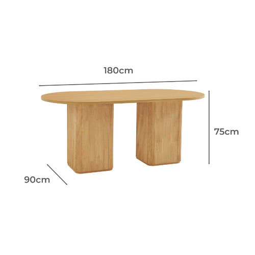 Chandni Ribbed 180cm Dining Table