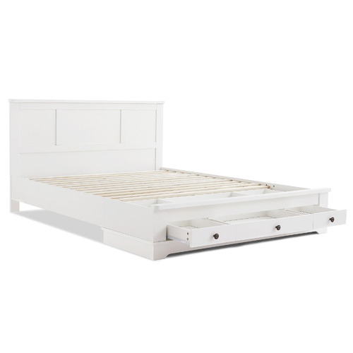 NordicHouse White Merlin 3 Drawer Bed | Temple & Webster