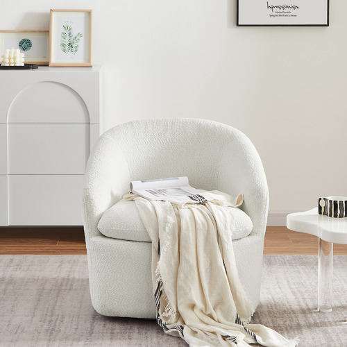 Carrie Boucle Swivel Chair