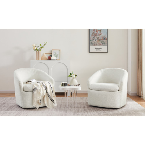 NordicHouse Carrie Boucle Swivel Chair | Temple & Webster