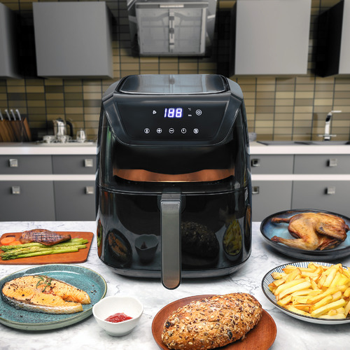 GraftonHomeGoods Healthy Choice 8L Digital Air Fryer Temple & ster