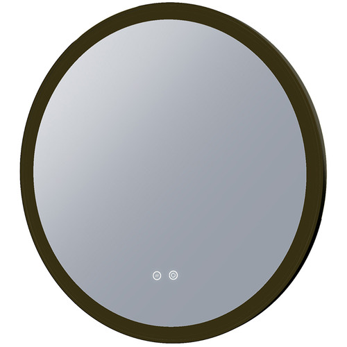 Black Chante Round LED Mirror With Demister