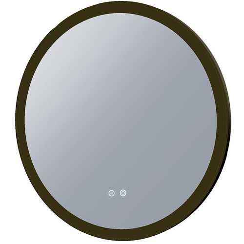 Black Chante Round LED Mirror With Demister
