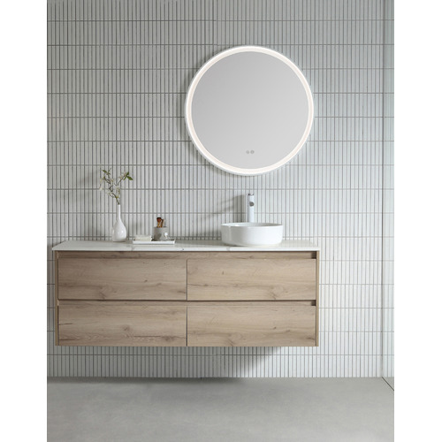 White Chante Dimmable LED Demister Mirror