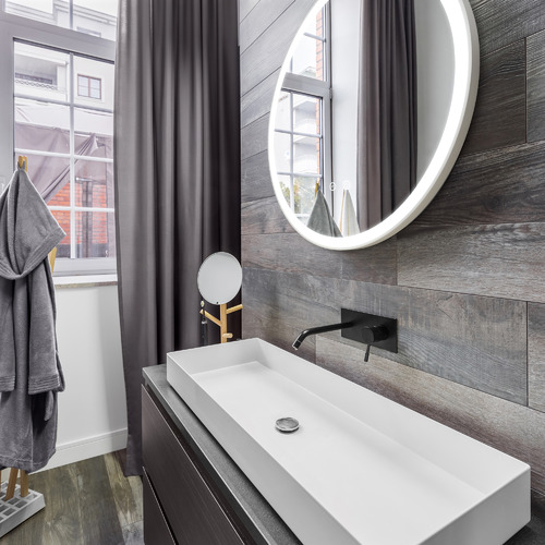 White Chante Dimmable LED Demister Mirror