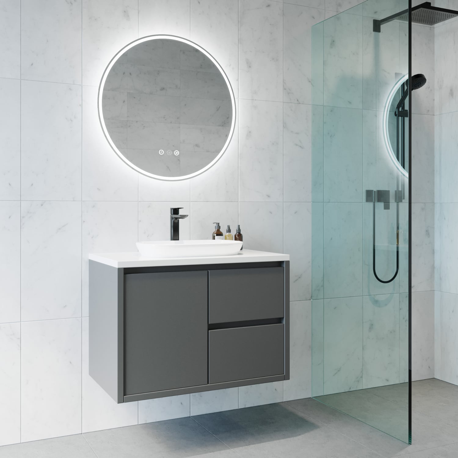 Harvie Round LED Demister Mirror
