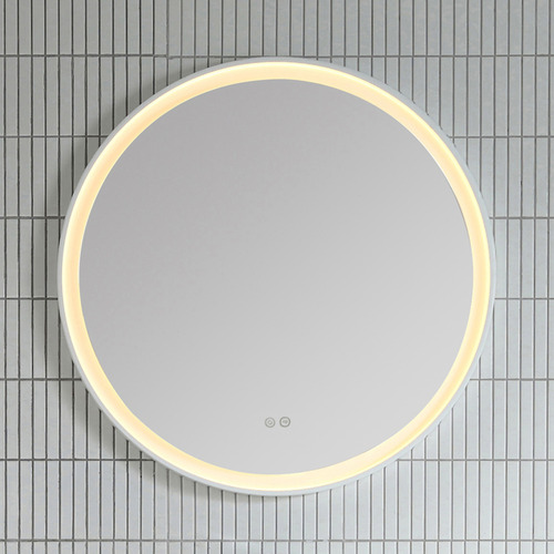 White Chante Round LED Demister Mirror