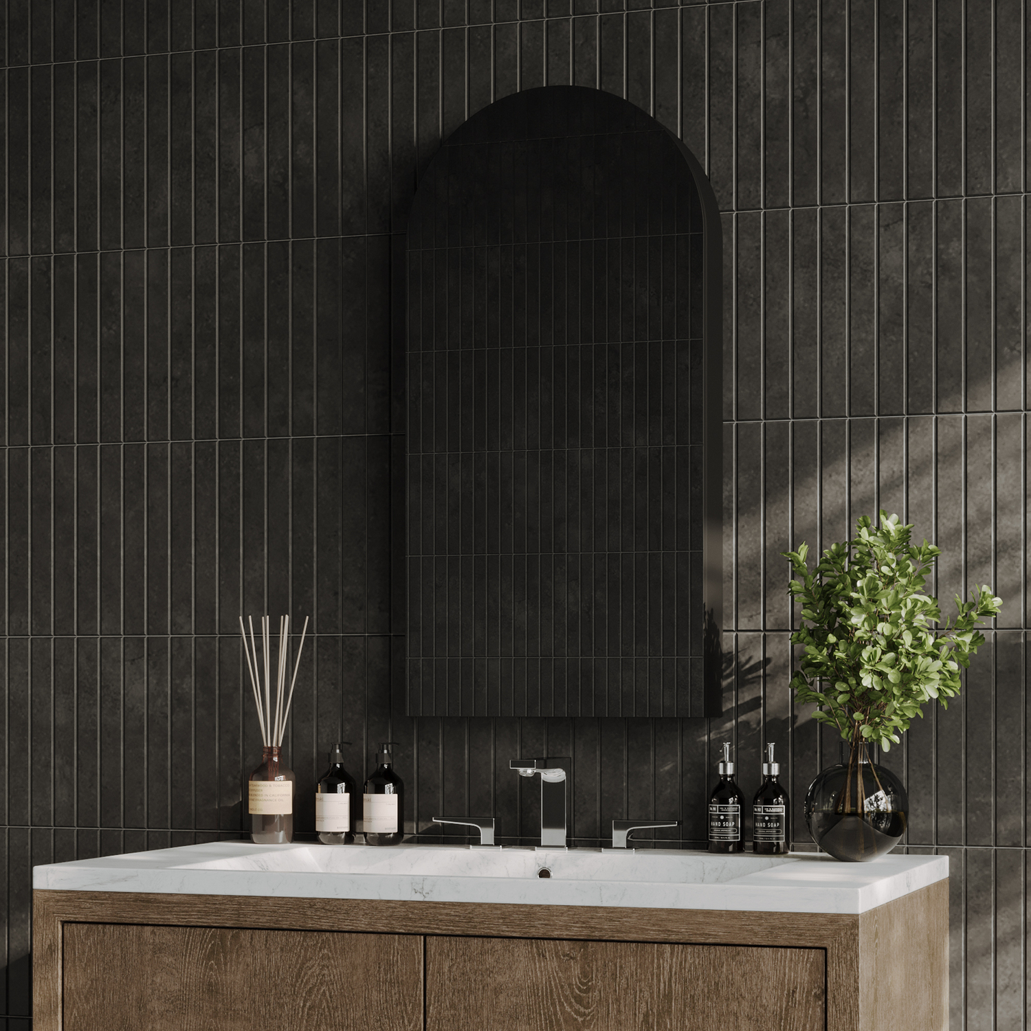 Powell 450mm Arch Mirrored Shaving Cabinet