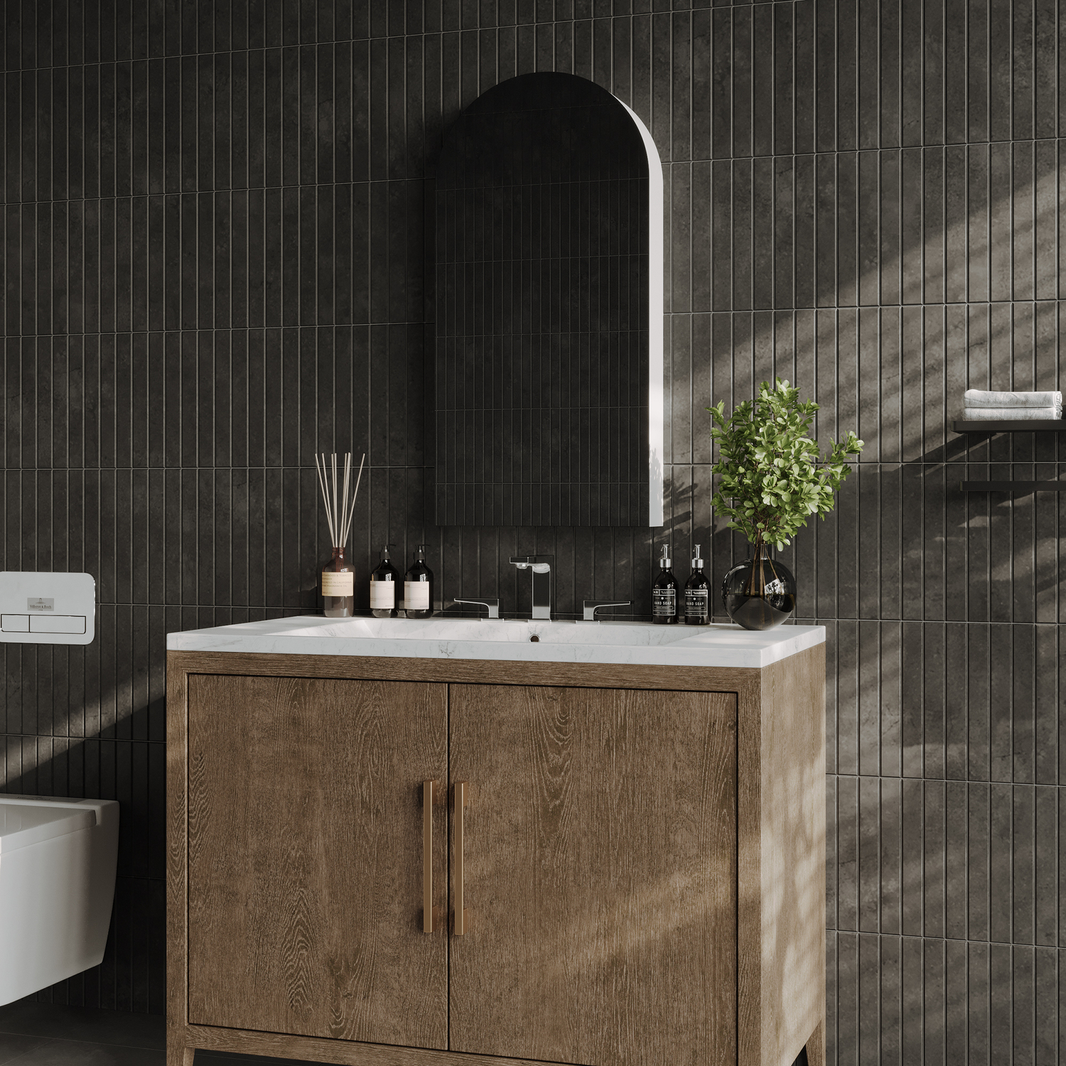 Powell 450mm Arch Mirrored Shaving Cabinet