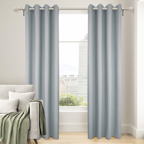 Nettex Smoke Bowen Single Panel Eyelet Curtain | Temple & Webster