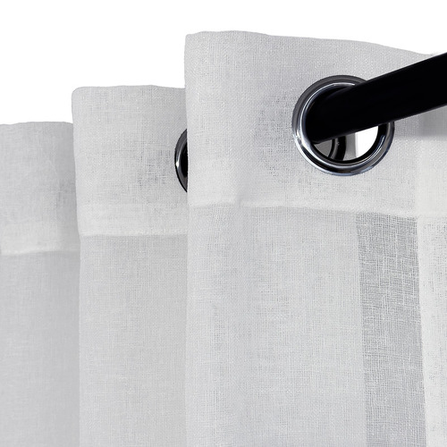 Edith Linen Look Sheer Eyelet Single Panel Curtain