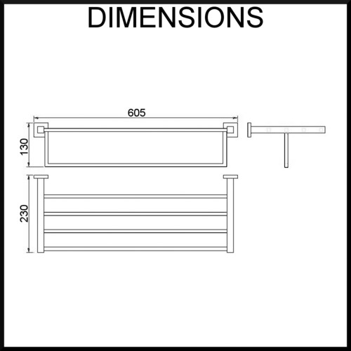 Quadro Stainless Steel Towel Rack