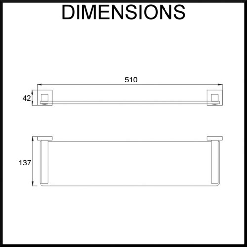 Quadro Bathroom Glass Shelf