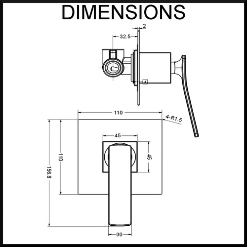 Cortina Wall Mounted Shower Mixer
