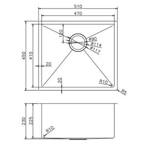 Stainless Steel Single Kitchen & Laundry Sink Bowl