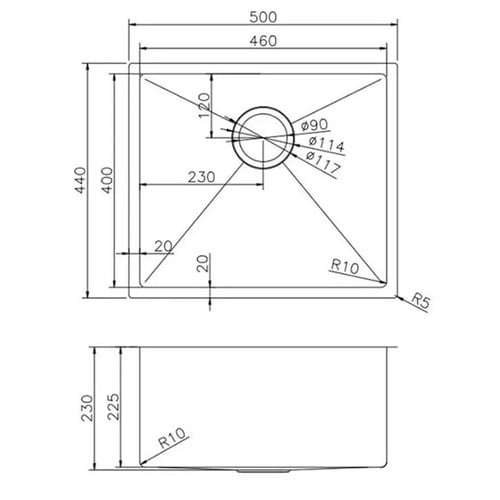 50cm Stainless Steel Kitchen & Laundry Sink