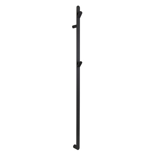 EZY FIT 1500mm Matte Black Heated Vertical Towel Bar with 2 Hooks