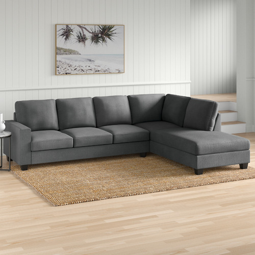 Grey Emer 5 Seater Sofa With Chaise, 5 Seat Sofa With Chaise