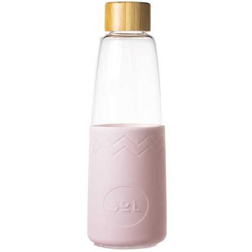 SolCups Perfect Pink 850ml Glass Water Bottle