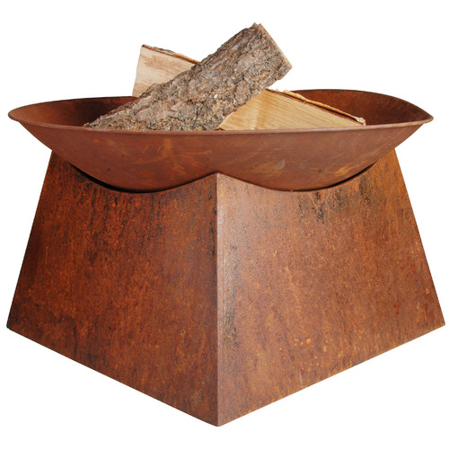 Rustic Square Steel Fire Pit