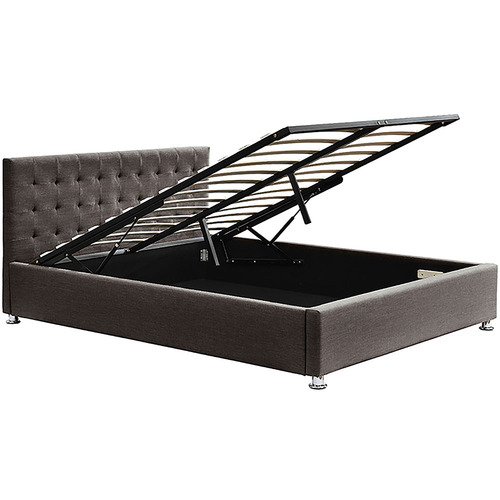 FlexFurniture Harlo Gas Lift Upholstered King Bed Temple & Webster