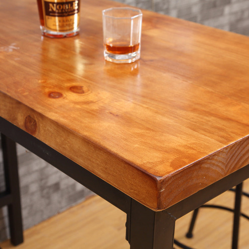Kayley Industrial Wooden Bar Table