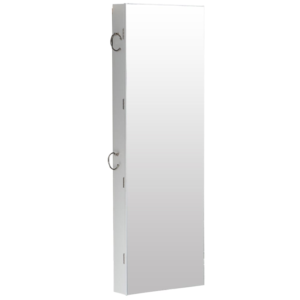 White Safiya Mirror & Jewellery Standing Cabinet