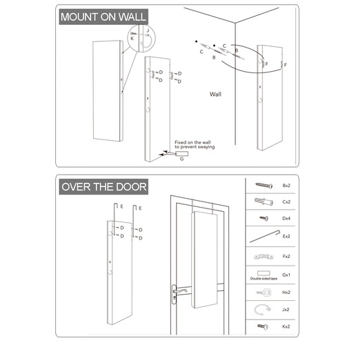 Oakleigh Home White Verra Wall Mounted Led Jewellery Cabinet 