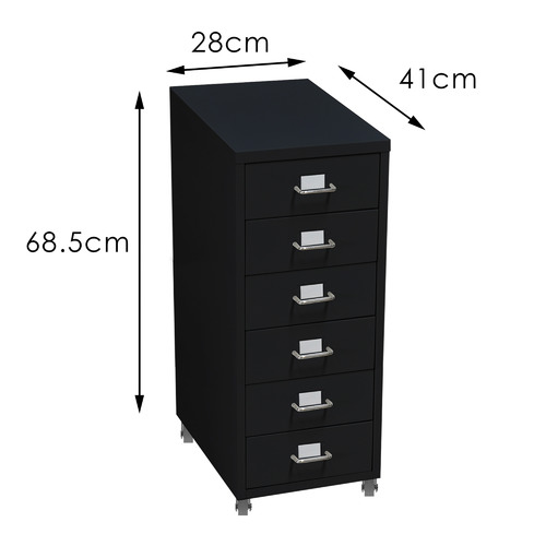 Oakleigh Home Morigan Metal 6 Drawer, Desk Filing Cabinet Dimensions Pdf