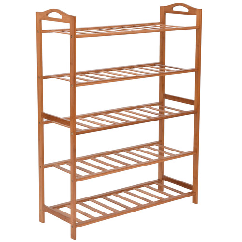 Levede Roberto 5 Tier Bamboo Shoe Rack Reviews Temple Webster