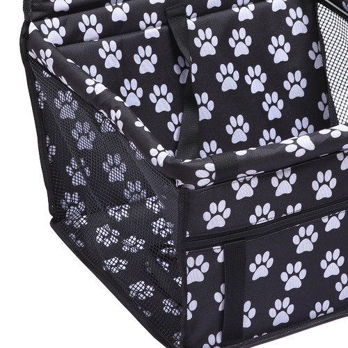 Oakleigh Home Paw Prints Pawz Pet Car Booster Seat with Safety Strap